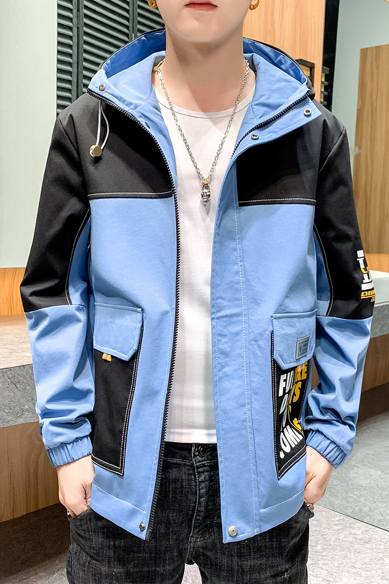 夹克男秋季潮流ins男士时尚连帽工装外套XZ313B-1-J,男装夹克,星座310B-3