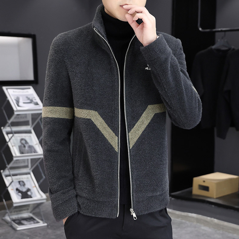 春季男士短款立领开衫毛呢休闲潮流夹克外套XZ313B-1M05-P130,男装毛呢大衣,星座310B-3
