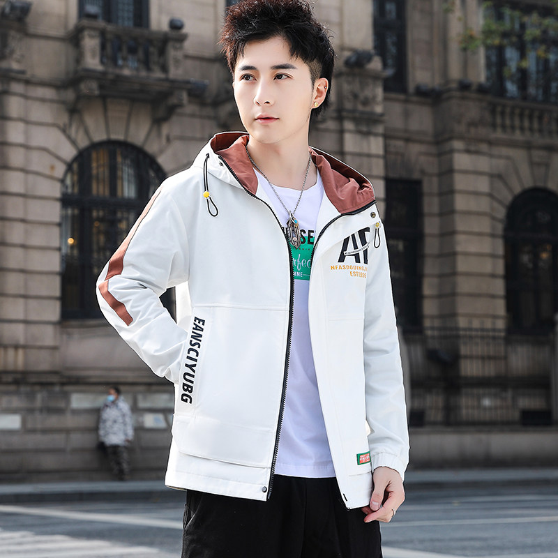 外套男新款青少年韩版休闲百搭连帽夹克上衣XZ313B-1-S2187-P65,男装夹克,星座310B-3