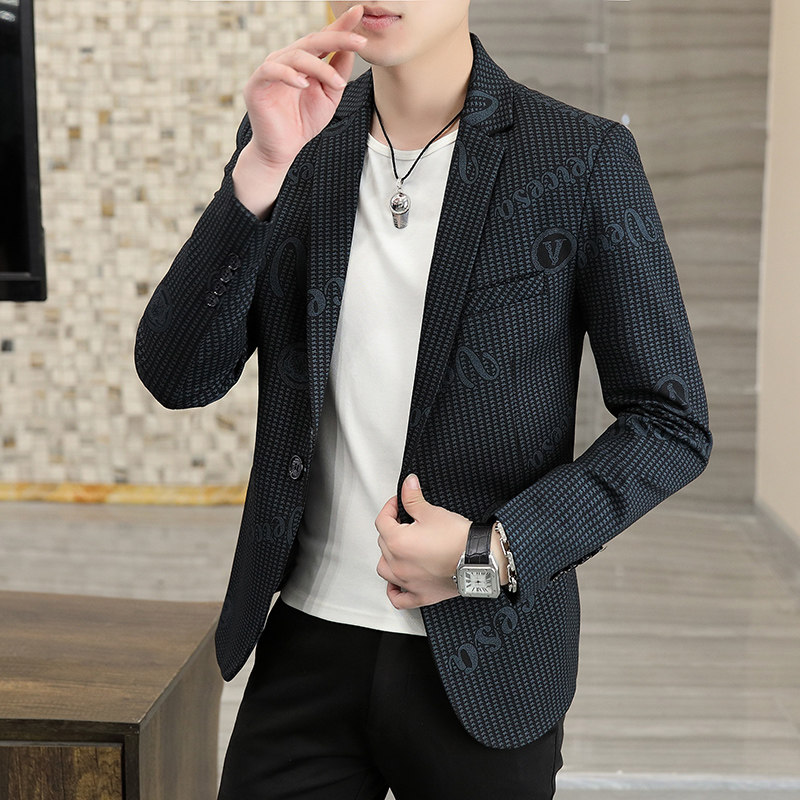 2021秋季西装男时尚休闲百搭韩版小西服外套XZ313B-1-XF8822-P90,男装西服,星座310B-3