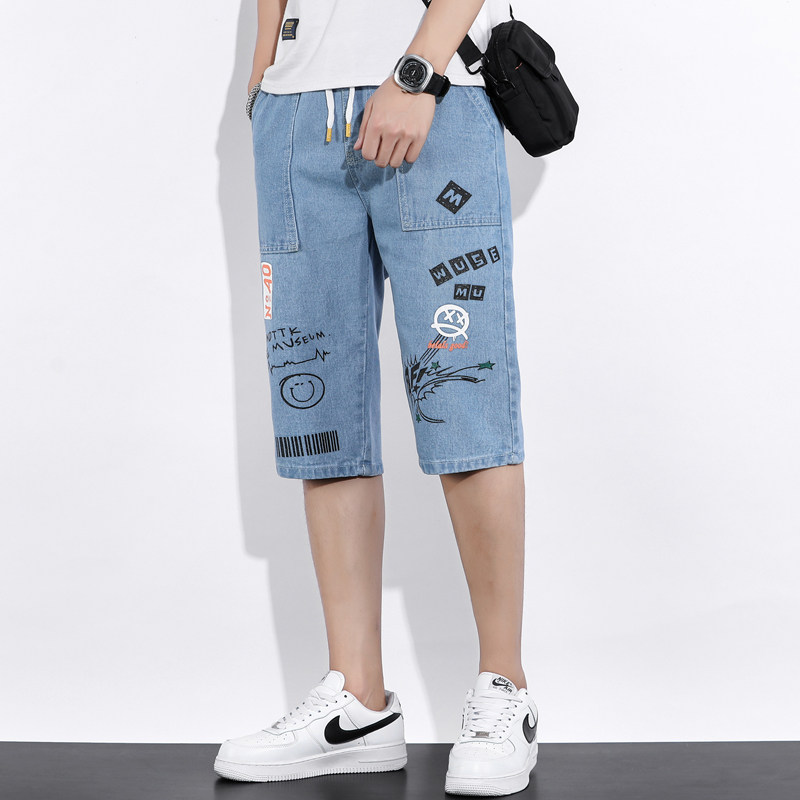 2022夏季新款男士时尚休闲牛仔裤七分裤XZ313B-1-NZ810图片