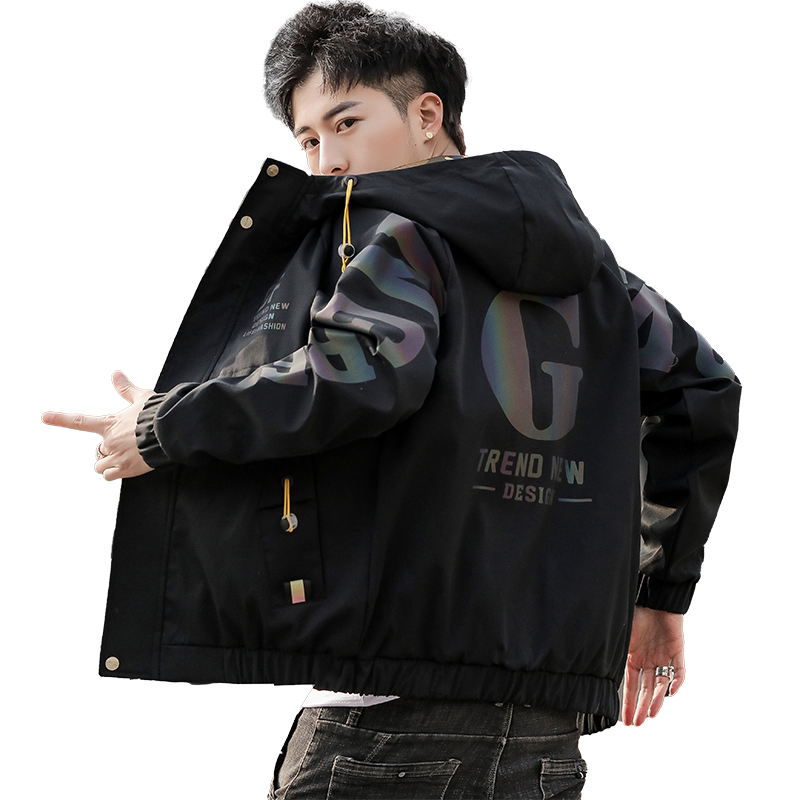2022春季新款潮流ins男士时尚连帽工装夹克上衣XZ313B-1-J,男装夹克,星座310B-3