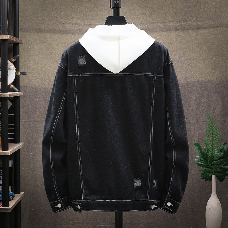 2022春季新款翻领男士休闲破洞牛仔夹克外套XZ313B-1NZ601,男装夹克,星座310B-3