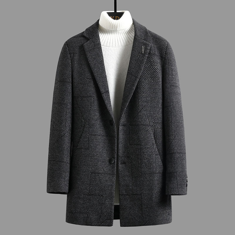 羊毛35%春季新品中长款毛呢外套呢子大衣XZ313B-1M09-P170,男装毛呢大衣,星座310B-3