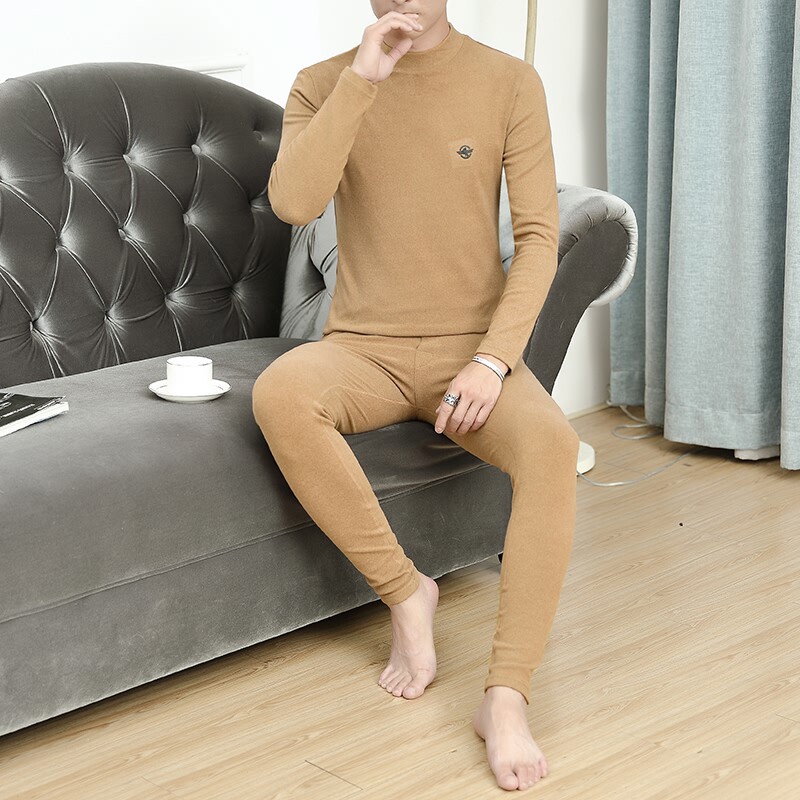 秋冬男士休闲精品德绒半高领双面绒保暖套装XZ313B-1-T2199-P60图片