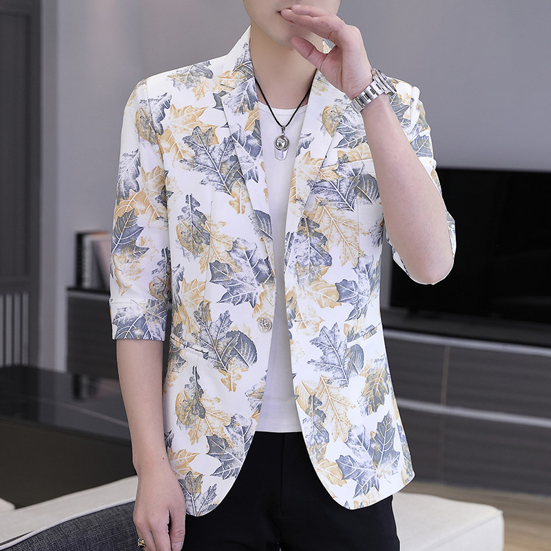 春夏新款西装男时尚休闲百搭中袖小西服外套XZ313B-1-XF812,男装西服,星座310B-3