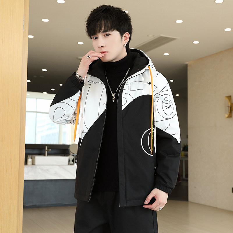 秋冬季新款休闲男士连帽加绒夹克外套XZ313B-1-JK077-P65,男装夹克,星座310B-3