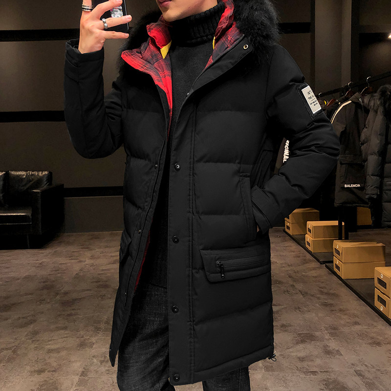 大货主推棉服男士中长款大毛领连帽棉衣外套XZ313B-1 M1958-P125图片