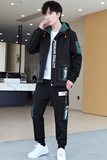 春季男士连帽派克服夹克外套休闲束脚裤套装XZ313B-1TZ202，男装休闲套装，星座310B-3