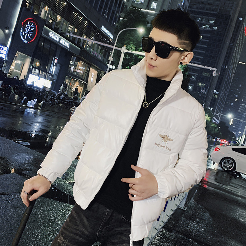 冬季立领加厚亮面刺绣棉衣男修身时尚棉服外套XZ313B-1-MY14P85,男装棉衣,星座310B-3