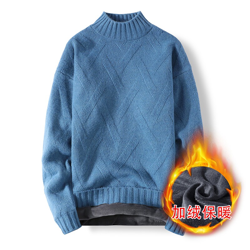 秋冬加绒加厚半高领毛衣男潮流针织衫XZ313B-1-CP1211-P60,男装针织衫/毛衣,星座310B-3