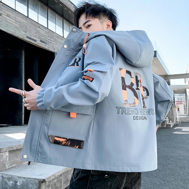 2021秋季新款潮流ins男士时尚连帽夹克上衣XZ313B-1-JK07-P60图片