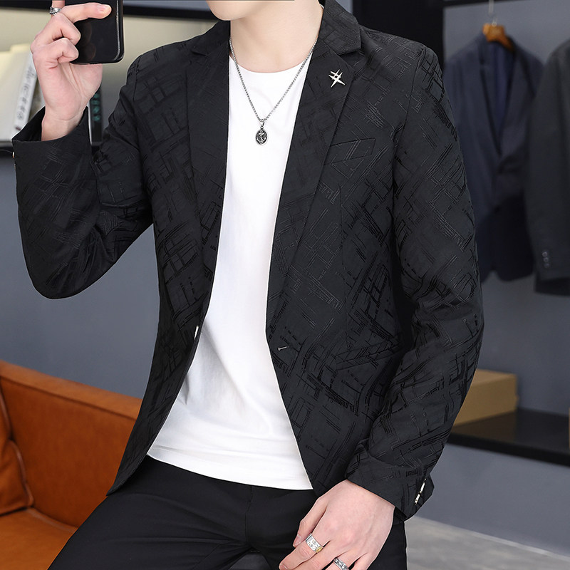 春季新款西装男时尚帅气百搭小西服上衣外套XZ313B-1-XF04，男装西服，星座310B-3