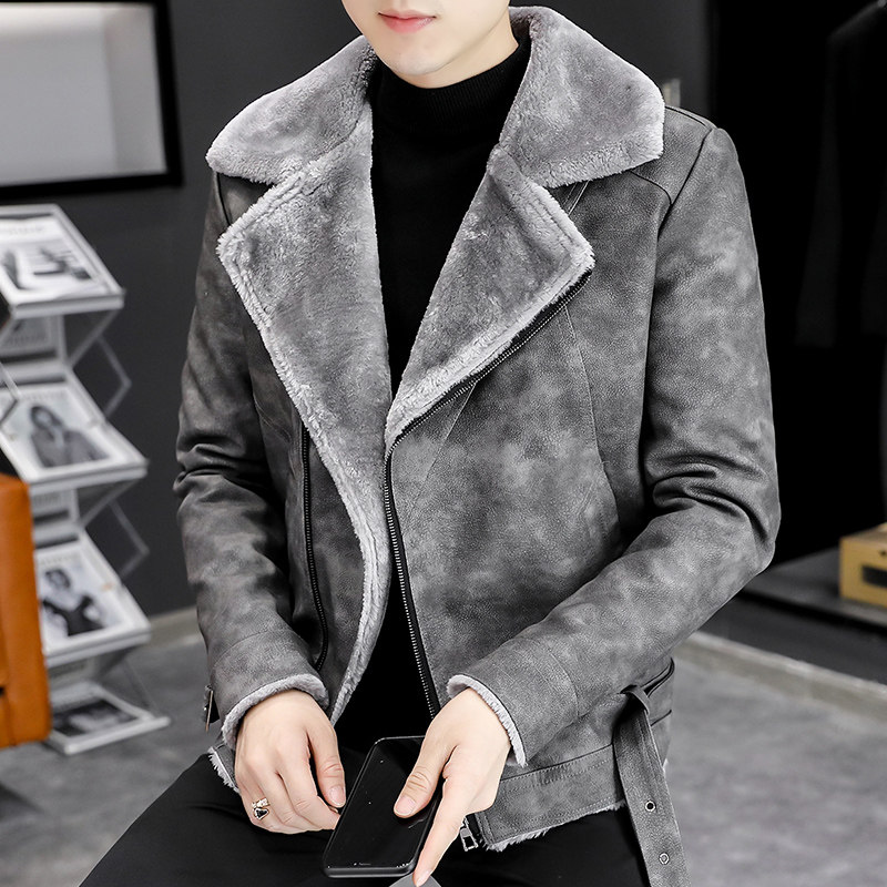 秋冬新款皮衣男士加绒加厚时尚机车服XZ313B-1-PY722-P120,男装皮衣,星座310B-3