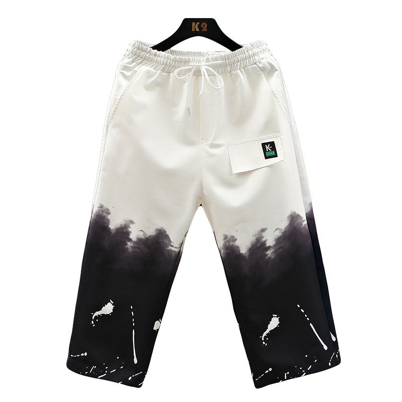 休闲裤男士夏季新款渐变色潮流时尚工装七分裤XZ313B-1-K2010-P25,男装休闲裤,星座310B-3