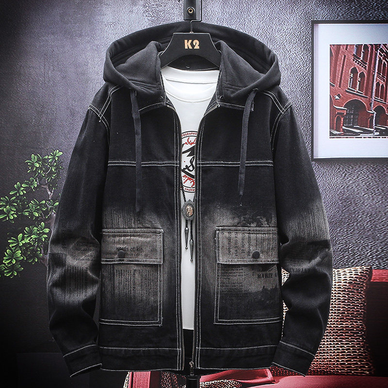 外套男春季高品质时尚休闲连帽牛仔夹克上衣XZ313B-1-NZ950,男装夹克,星座310B-3