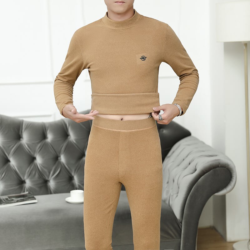 主推男士休闲精品德绒半高领双面绒保暖套装XZ313B-1-T2199-P60,男装休闲套装,星座310B-3