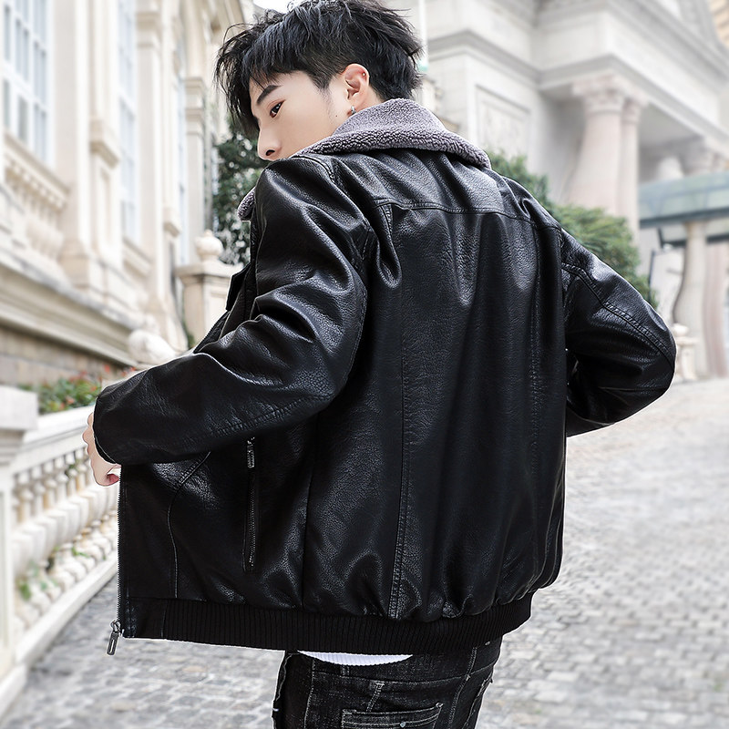 2021冬加绒皮衣青年机车服皮夹克外套男XZ313B-1-PY1902-P120,男装皮衣,星座310B-3