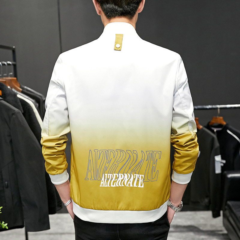 夹克男潮流时尚渐变色男士棒球领休闲外套XZ313B-1-NS01-P48,男装夹克,星座310B-3