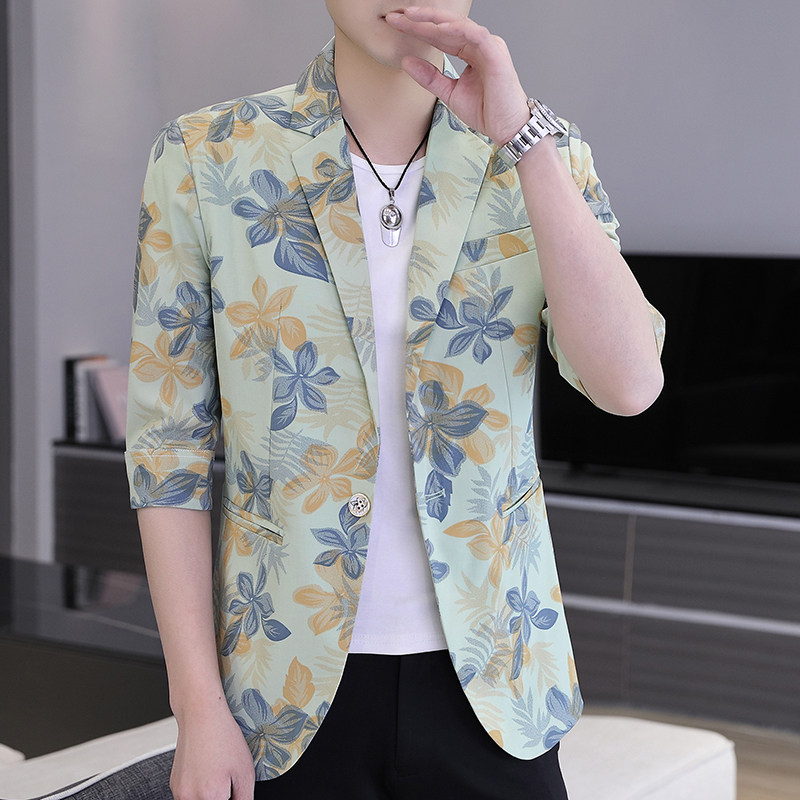 春夏新款西装男时尚休闲百搭中袖小西服外套XZ313B-1-XF812,男装西服,星座310B-3