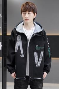 夹克男春季新款潮流ins男士连帽外套XZ313B-1-J图片