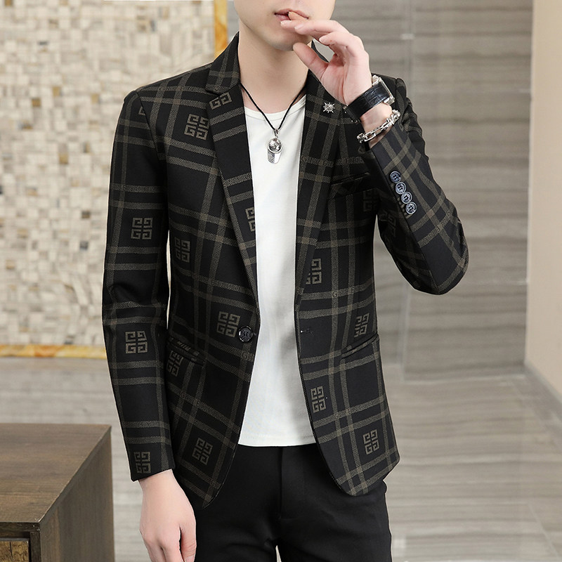 秋季新款西装男时尚帅气百搭韩版小西服外套XZ313B-1-XF8821-P90,男装西服,星座310B-3