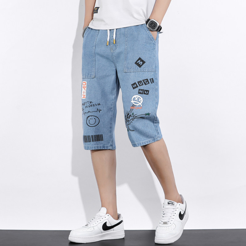 2022夏季新款男士时尚休闲牛仔裤七分裤XZ313B-1-NZ810,男装牛仔裤,星座310B-3