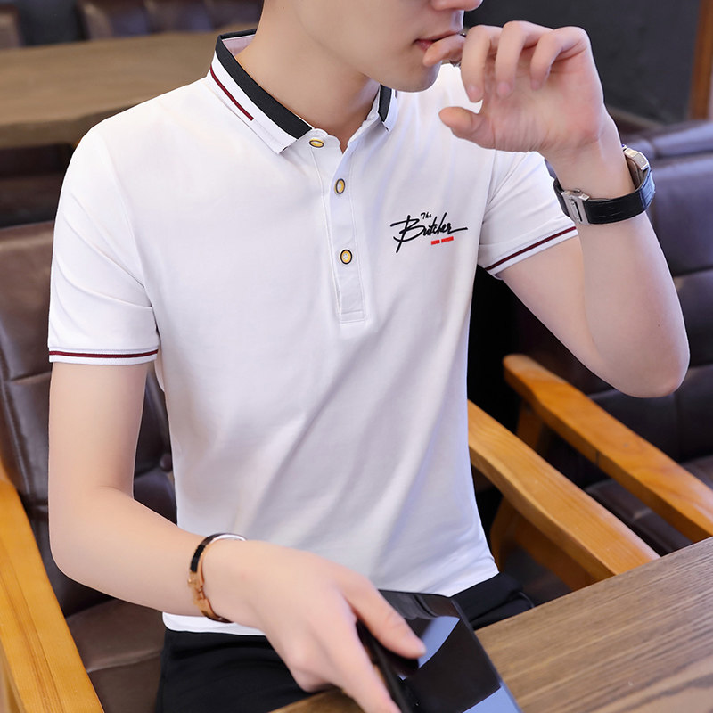 夏季男士休闲纯棉短袖翻领POLO衫T恤 XZ313B-1-T062-P35图片