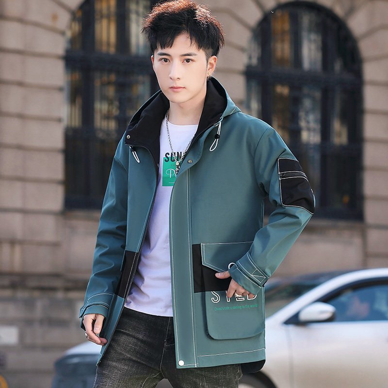 外套男秋季新款青少年休闲百搭连帽夹克XZ313B-1-JK2026-P75图片