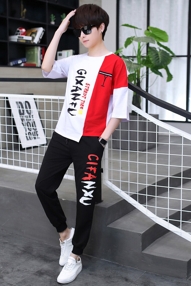 男士潮流时尚休闲圆领运动套装XZ313B-1--T001-P65,男装休闲套装,星座310B-3