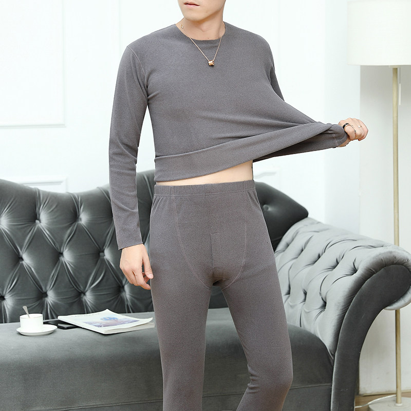 秋冬新款男士大码保暖套装圆领无痕加厚保暖衣XZ313B-1-T2188-P55,男装休闲套装,星座310B-3