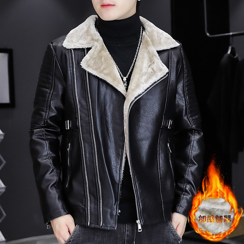秋冬新款加绒皮衣型男机车服皮夹克外套XZ313B-1-PY217-P120,男装皮衣,星座310B-3