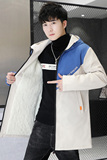 秋冬加绒加厚中长款风衣男连帽潮流休闲夹克XZ313B-1-B160-P60，男装夹克，星座310B-3
