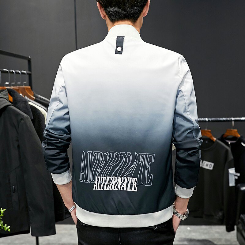 夹克男潮流时尚渐变色男士棒球领休闲外套上衣XZ313B-2-NS01-P48,男装夹克,星座310B-3