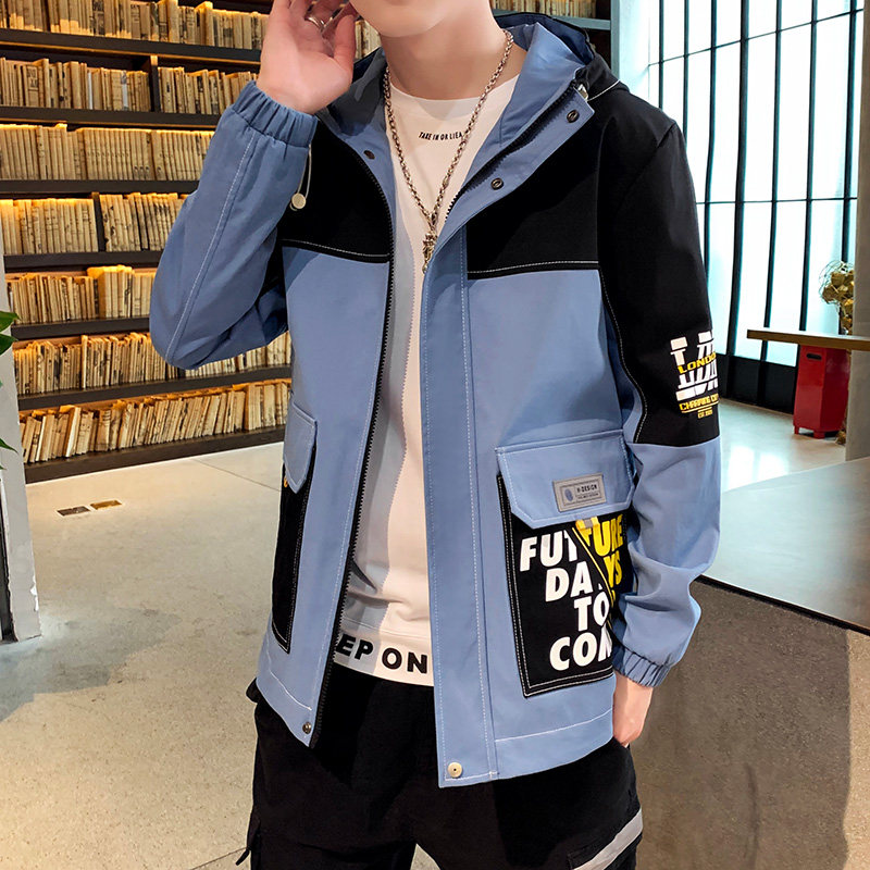 夹克男潮流ins男士时尚连帽工装外套XZ313B-1-J,男装夹克,星座310B-3