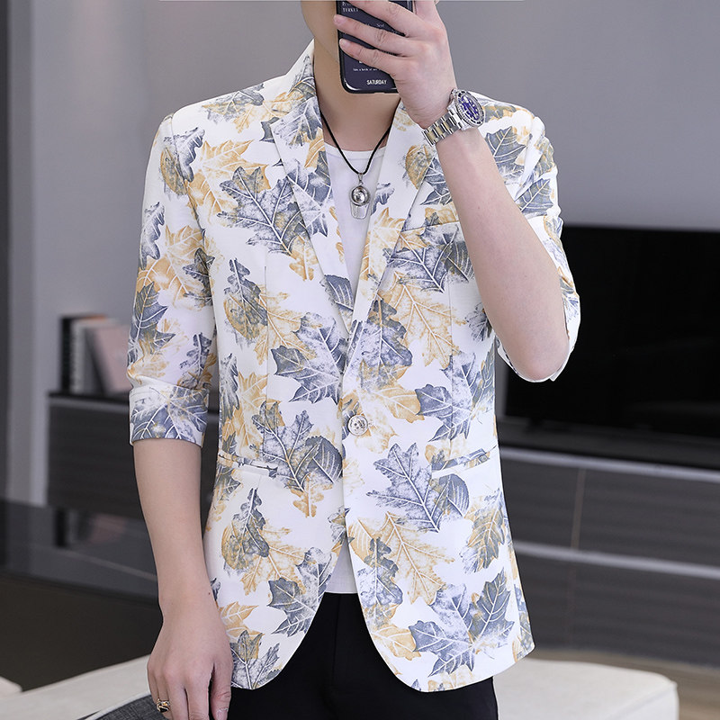 春夏新款西装男时尚休闲百搭中袖小西服外套XZ313B-1-XF812,男装西服,星座310B-3