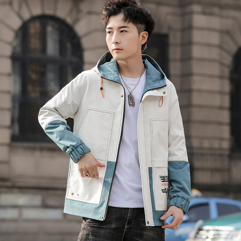 2022春季新款潮流ins男士韩版时尚连帽夹克上衣XZ313B-1-J,男装夹克,星座310B-3