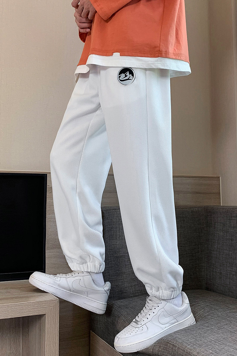 春季新款港风华夫格时尚运动休闲裤男士卫裤XZ313B-1-K125-P40,男装休闲裤,星座310B-3