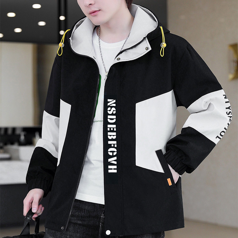 春季新款潮流ins男士时尚连帽工装夹克外套XZ313B-1J,男装夹克,星座310B-3