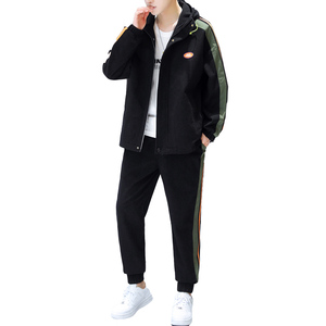 春季青年拉链连帽夹克外套休闲运动套装束脚裤XZ313B-1TA188图片