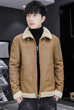 主推新款加绒加厚皮衣型男帅气机车服外套XZ313B-1-PY2933-P130，男装皮衣，星座310B-3