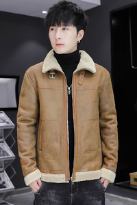 主推新款加绒加厚皮衣型男帅气机车服外套XZ313B-1-PY2933-P130图片