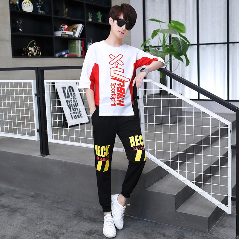 夏季男士潮流时尚印花休闲圆领运动套装XZ313B-1--T005- P65图片