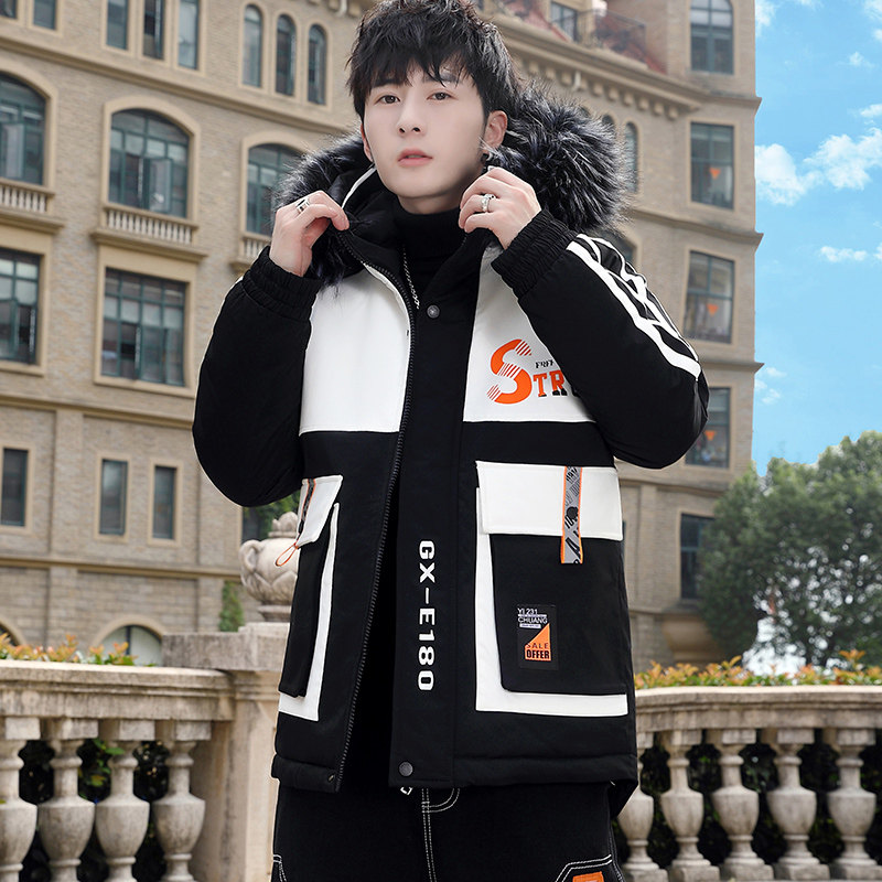 MY1918-P120冬季新款大毛领派克服棉衣男大口袋印花棉服XZ313B-1,男装棉衣,星座310B-3