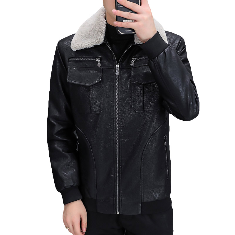 秋冬加绒刺绣皮衣型男帅气个性皮夹克外套XZ313B-1-PY209-P130,男装皮衣,星座310B-3