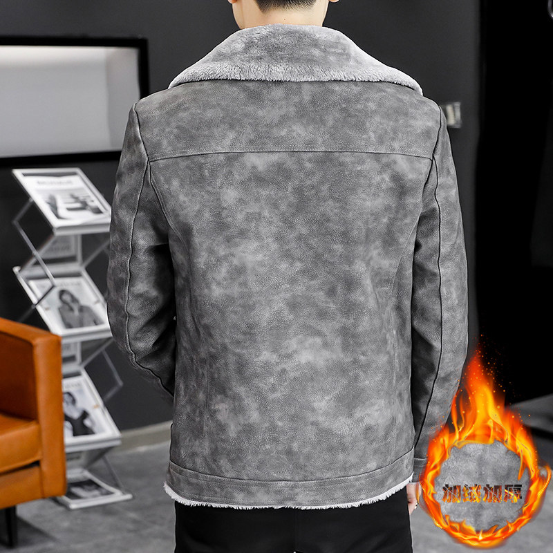 秋冬新款皮衣男士加绒加厚时尚机车服XZ313B-1-PY722-P120,男装皮衣,星座310B-3