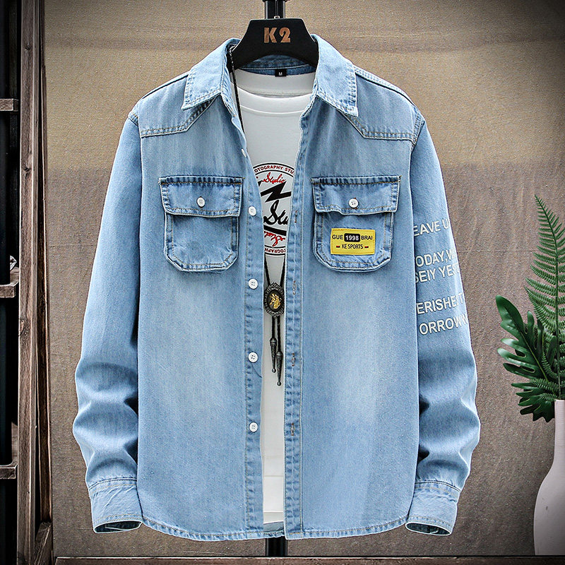 春季新款男士高品质牛仔时尚休闲长袖衬衣XZ313B-1-CY911,男装衬衫,星座310B-3