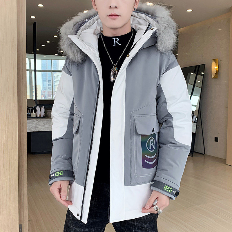 MY819-P110冬季连帽大毛领棉衣男时尚印花派克服棉服外套XZ313B-1,男装棉衣,星座310B-3