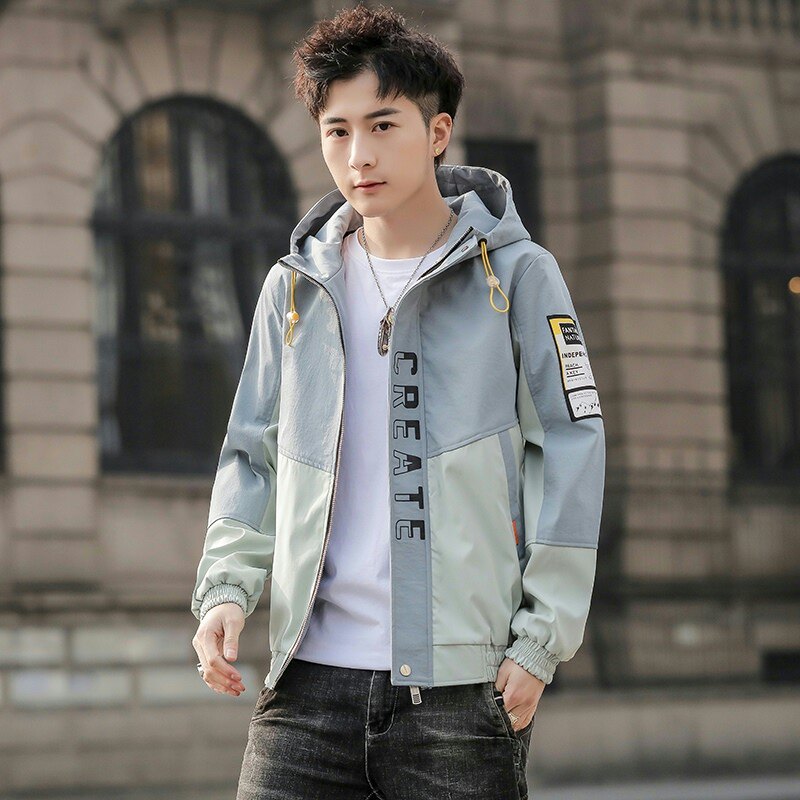 秋季新款潮流ins男士时尚连帽工装夹克上衣XZ313B-1-JK06-P60,男装夹克,星座310B-3