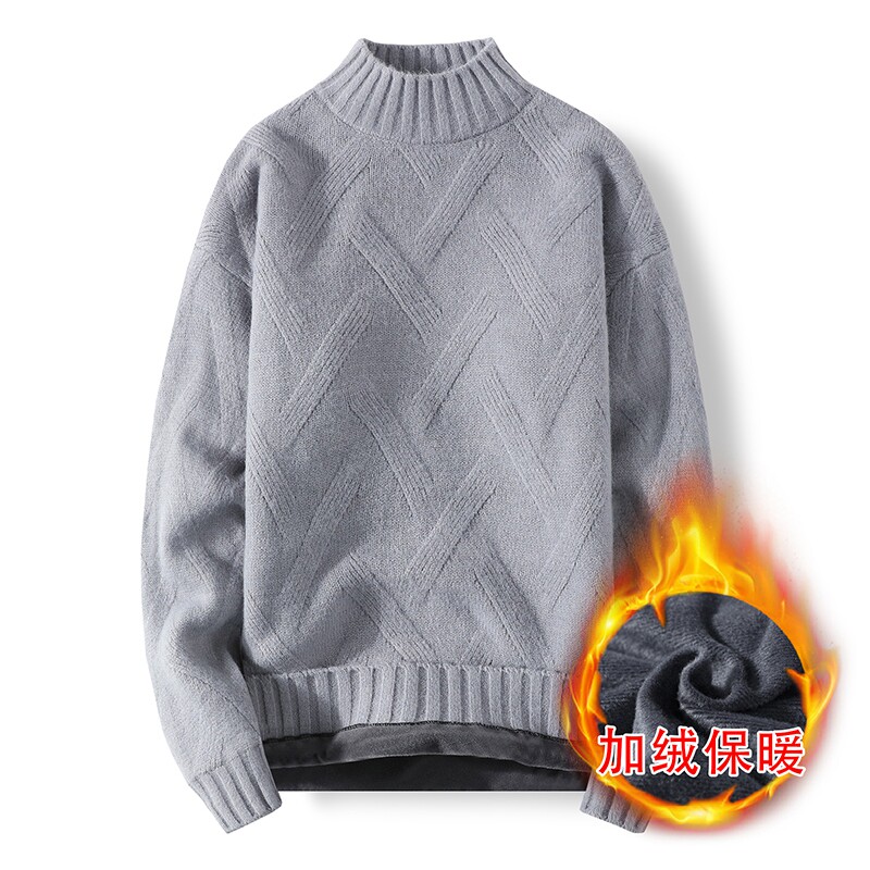 秋冬加绒加厚半高领毛衣男潮流针织衫XZ313B-1-CP1211-P60,男装针织衫/毛衣,星座310B-3